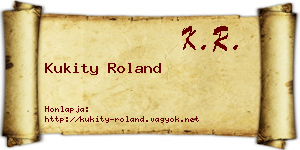 Kukity Roland névjegykártya